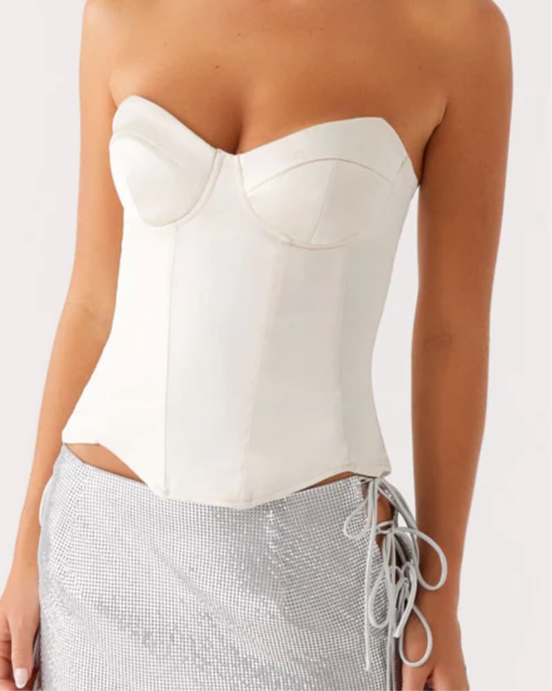 Radar Satin Corset - Ivory - Image 1