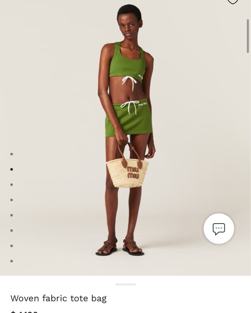 $1,120 Miu Miu Woven Tote Bag - Image 4