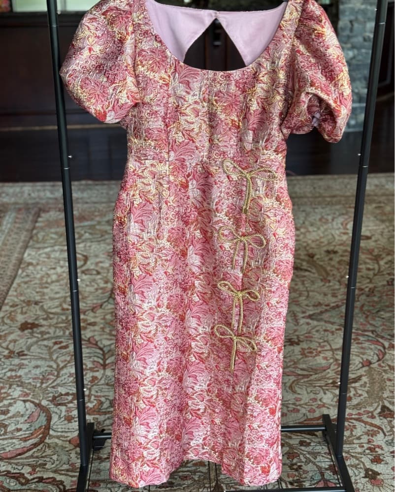Vibrant Floral Puff Sleeve Dress - Image 1
