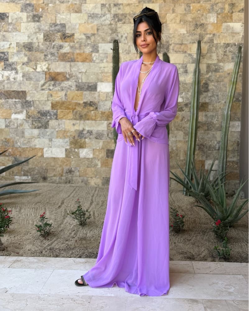Luxurious Lavender Skirt And Top Set  - Image 4
