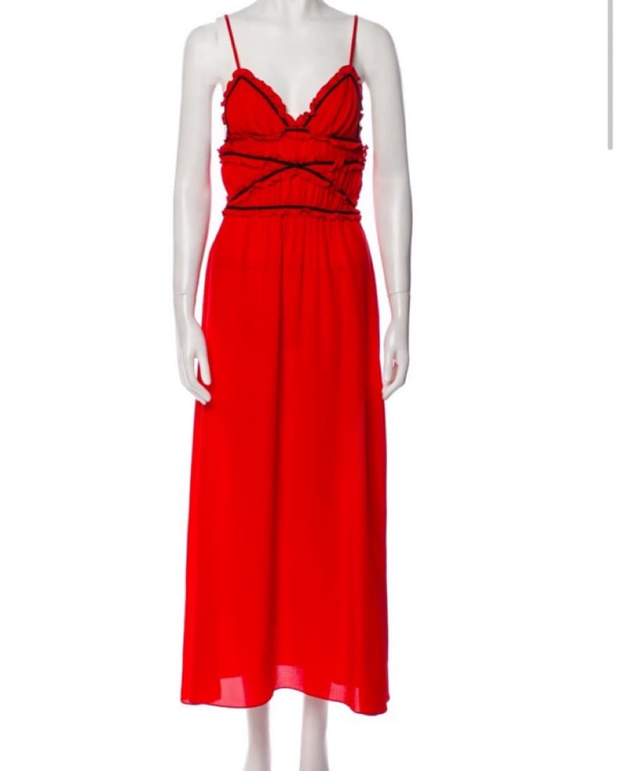 Fleur Du Mal Long Silk Red Dress  - Image 1