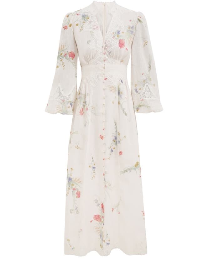 Zimmermann Lucky Lace Plunge Midi Dress - Image 4