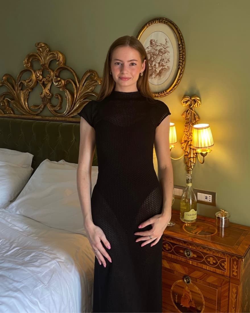 Knit Mock Neck Dress - Image 1