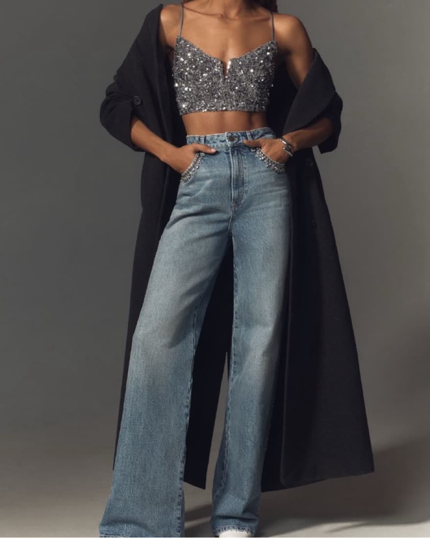 Studden Jeans And Sequin Top - Image 1
