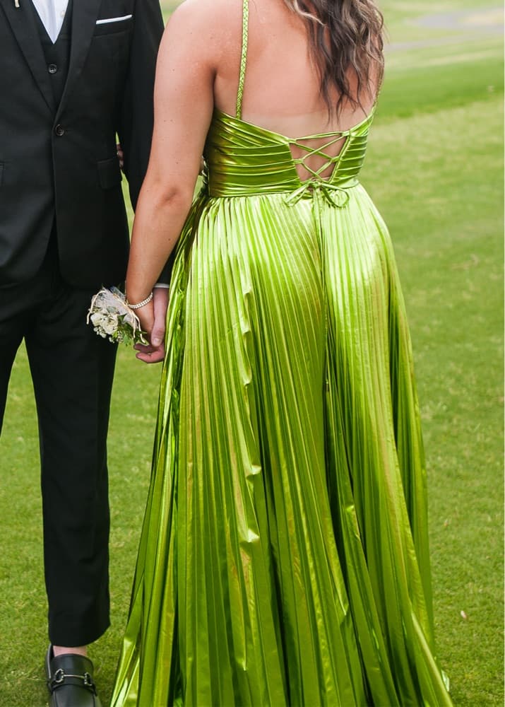 Green Pleated Gown - Image 2