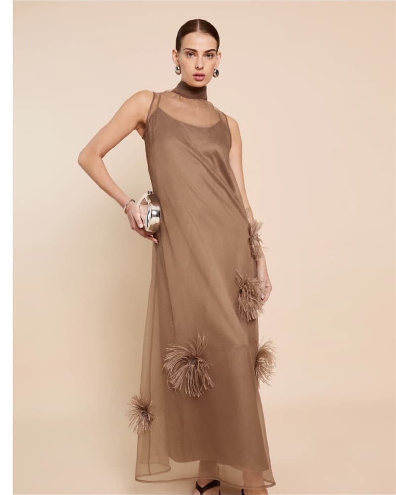 Staud Brown Semi Sheer Dress  - Image 3