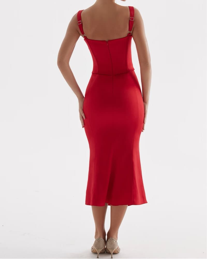 House Of CB Valencia Red Dress SMALL - Image 3