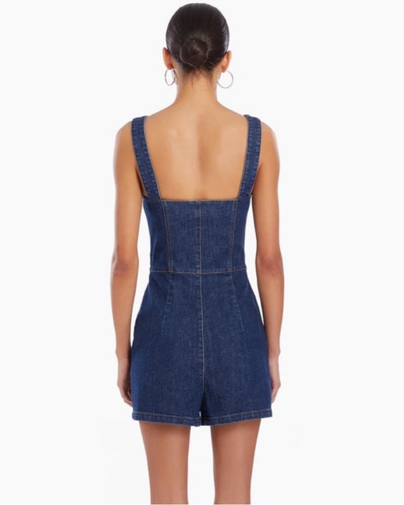 Amanda Uprichard Denim Romper - Image 4