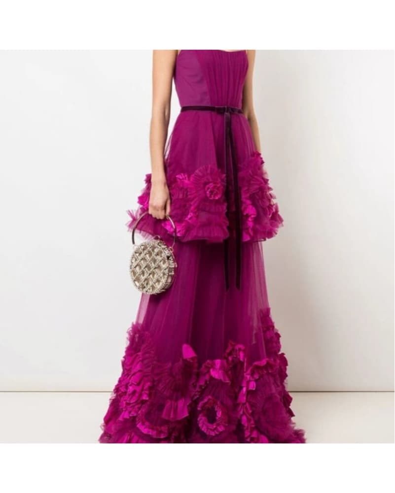 Marchesa Notte Tiered Gown  - Image 5