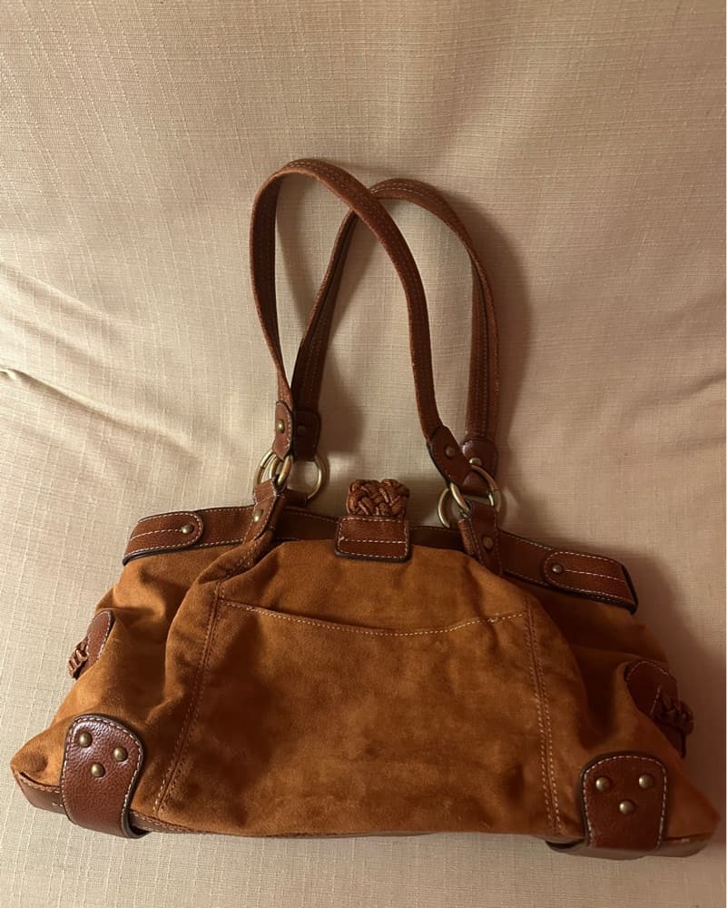 Vintage Brown Suede Bag  - Image 3