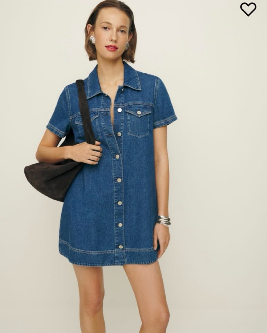 Reformation Harlee Denim Mini Dress - Image 1