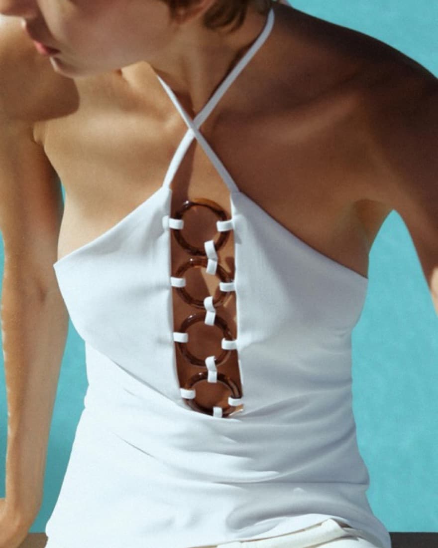 Tortoiseshell Effect Halter Top - Image 5