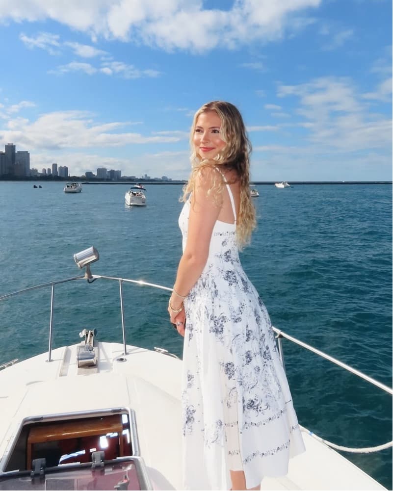 Printed White Summer Dress - Image 4