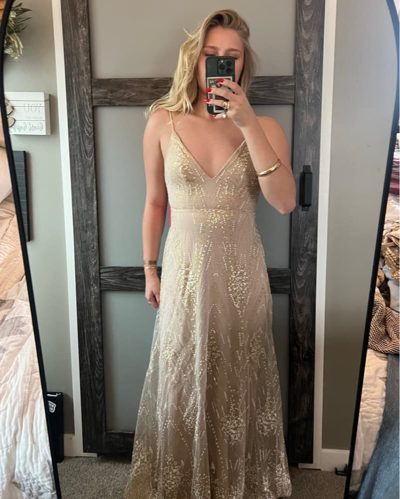 Sparkling Gold Sparkle Gown - Image 1
