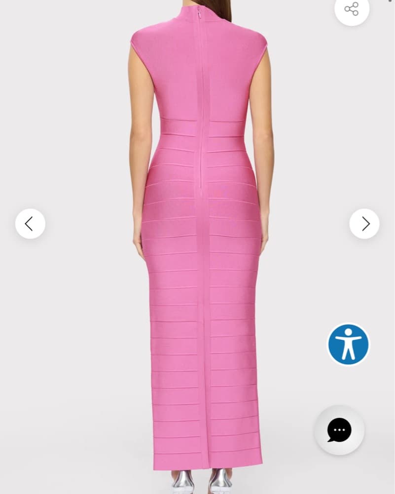Herve Leger Pink Bandage Maxi Dress - Image 2