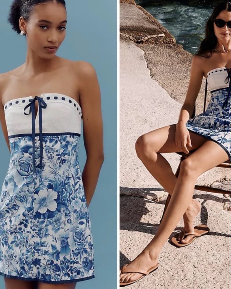 Anthropologie Maeve Blue And White Dress - Image 1