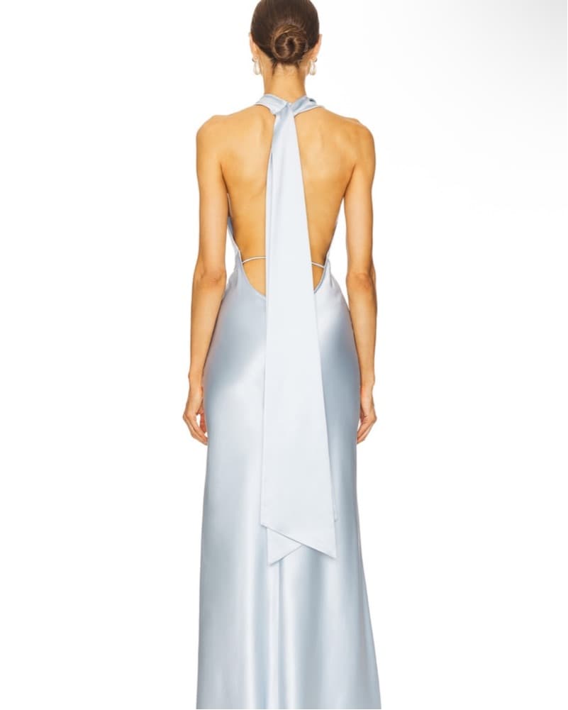 SAU LEE Pearl Gown In Baby Blue - Image 3
