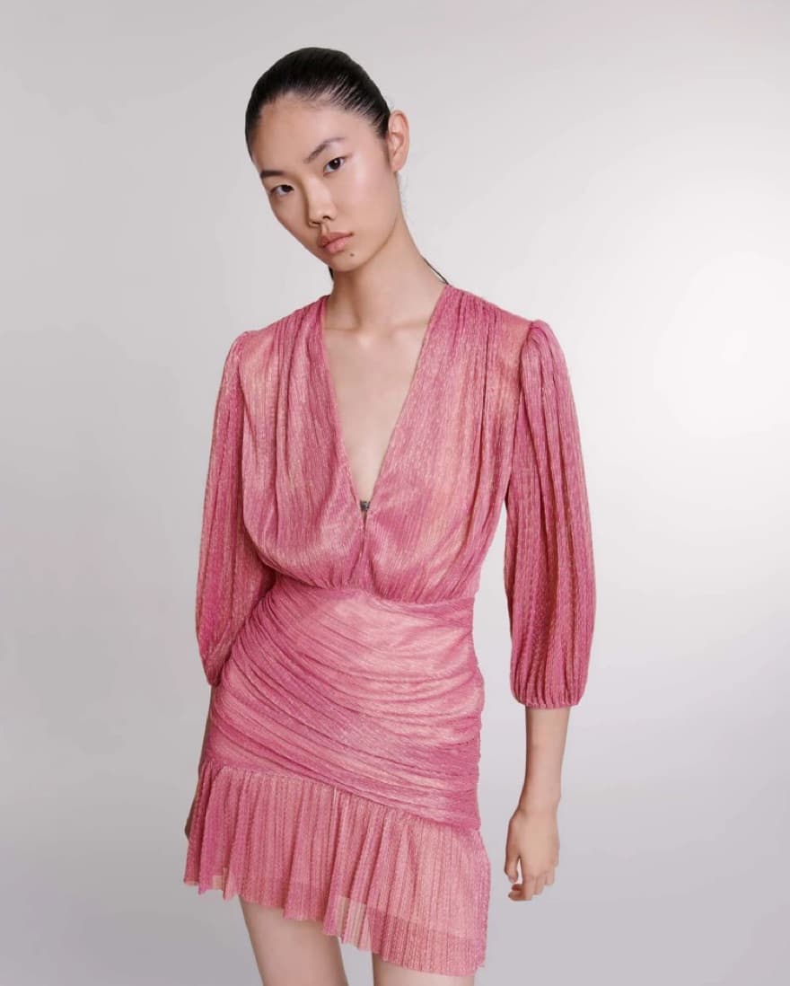 Maje Rusalia Pleated Mini Dress - Image 3