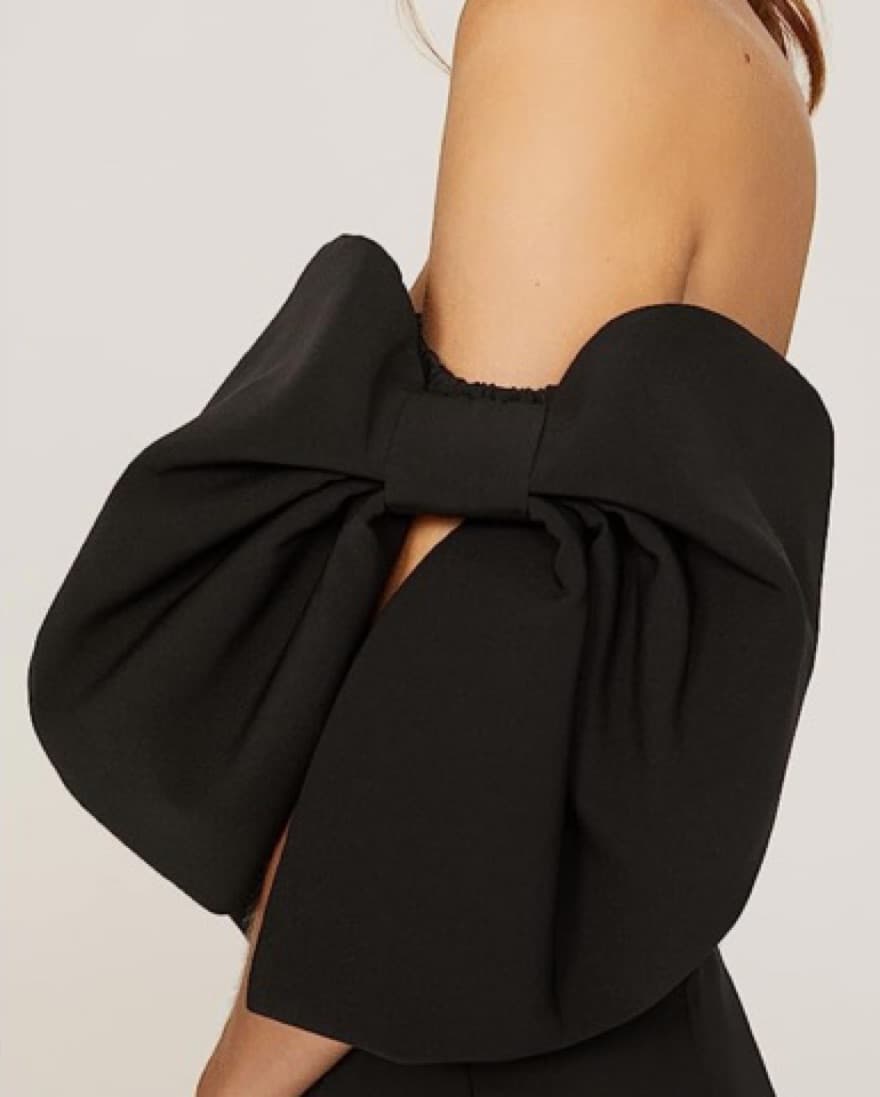 Off-Shoulder Bow Sleeve Top - Image 2