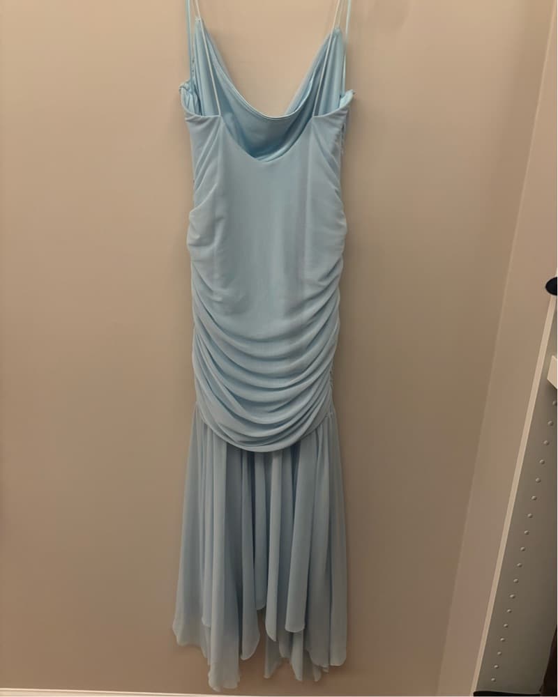 Klesis Elegant Draped Light Blue Gown - Image 2