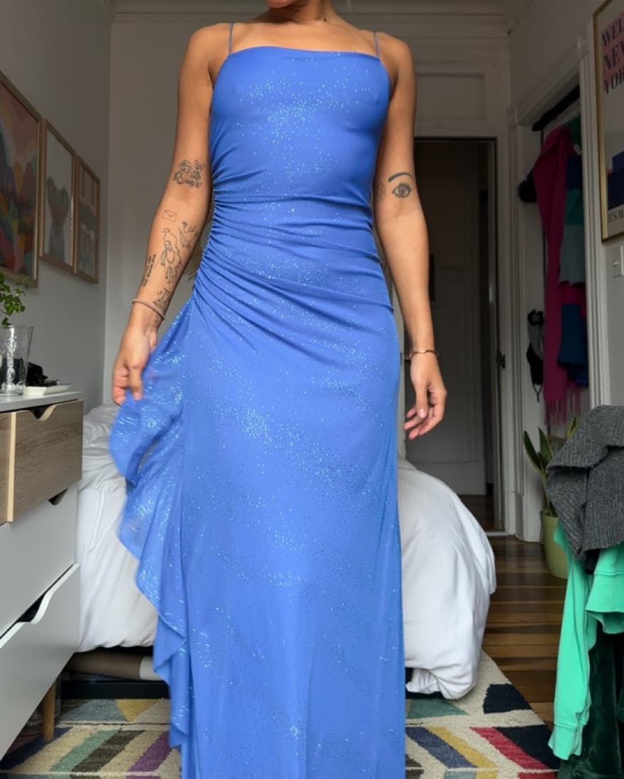 Blue Sparkle Prom Dress - Image 4