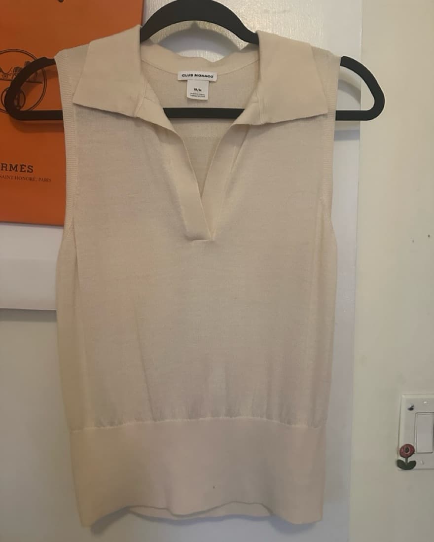 Club Monaco knit sleevless polo  - Image 2