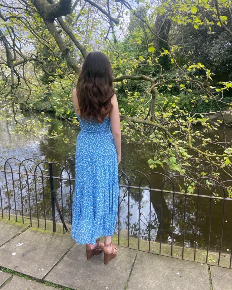 Blue Floral Long Reformation Dress - Image 3