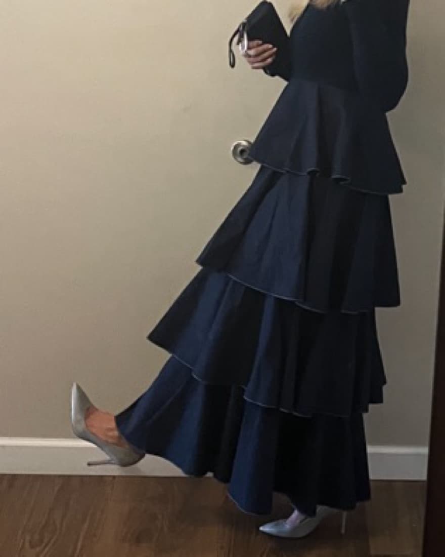 Something Navy Tiered Dress - Image 2