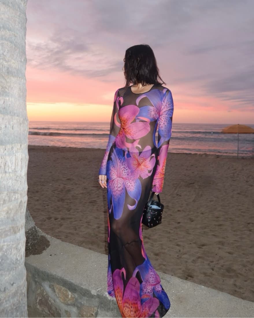 Retrofete Silk Orchid Printed Maxi Dress - Image 6