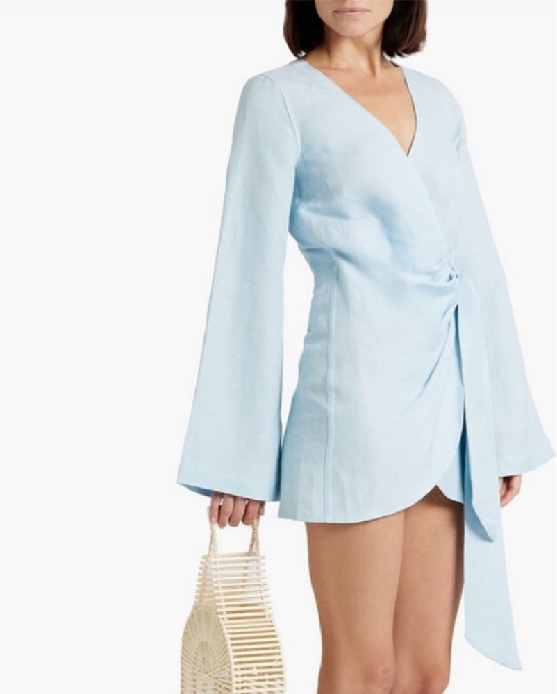 Onia Linen Mini Wrap Dress - Image 2