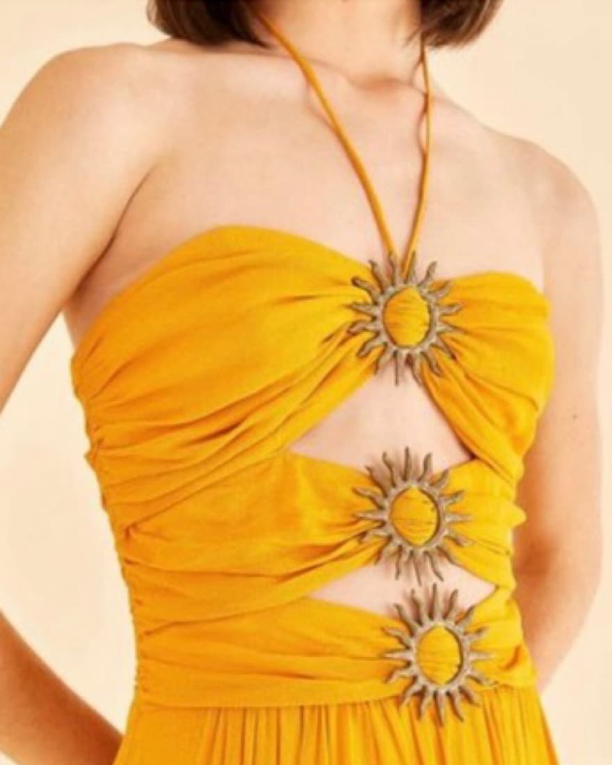 Farm Rio Orange Formal Dress - Image 4