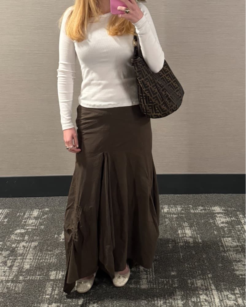 Vintage Brown Maxi Skirt - Image 4