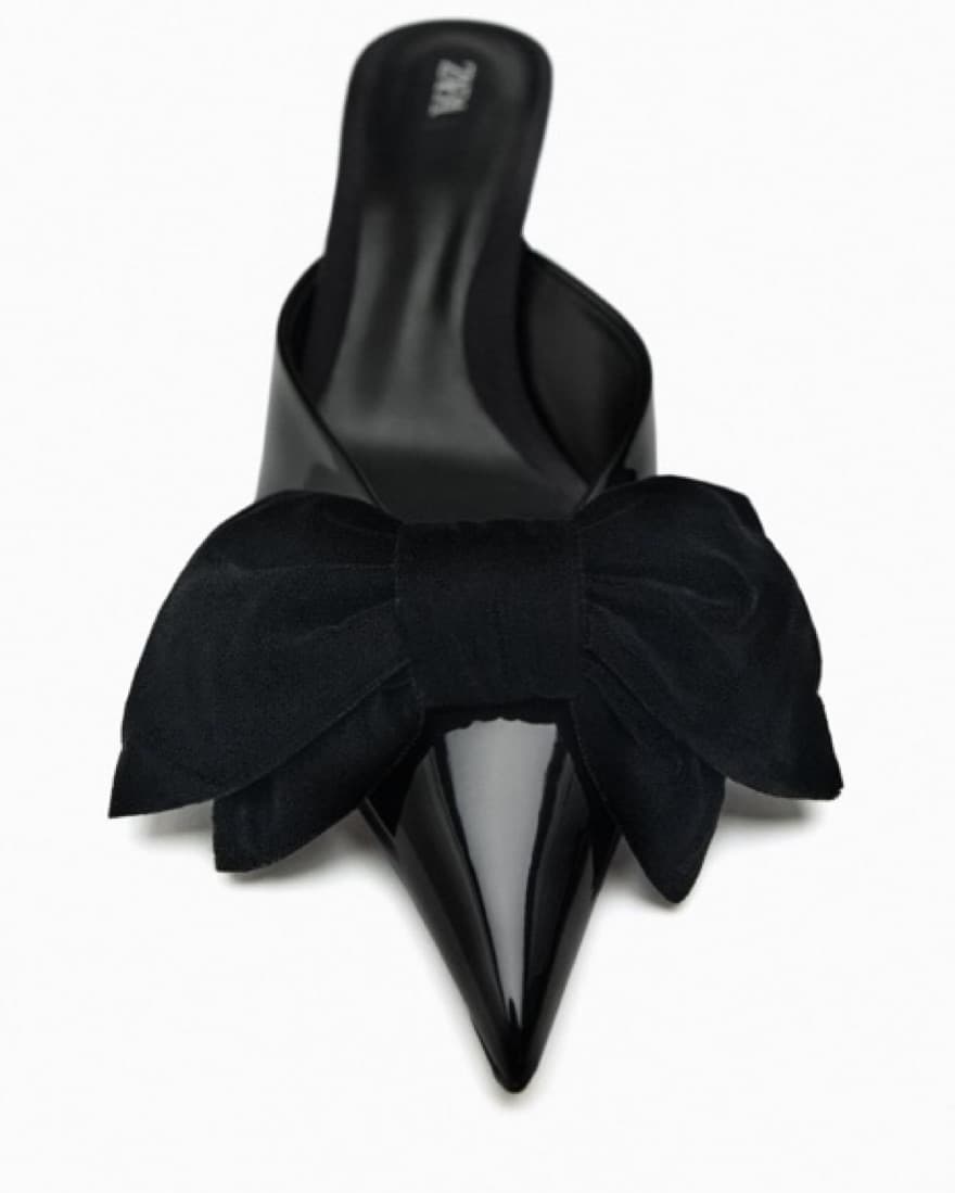 Heeled Mules With Velvet Bow - Image 3