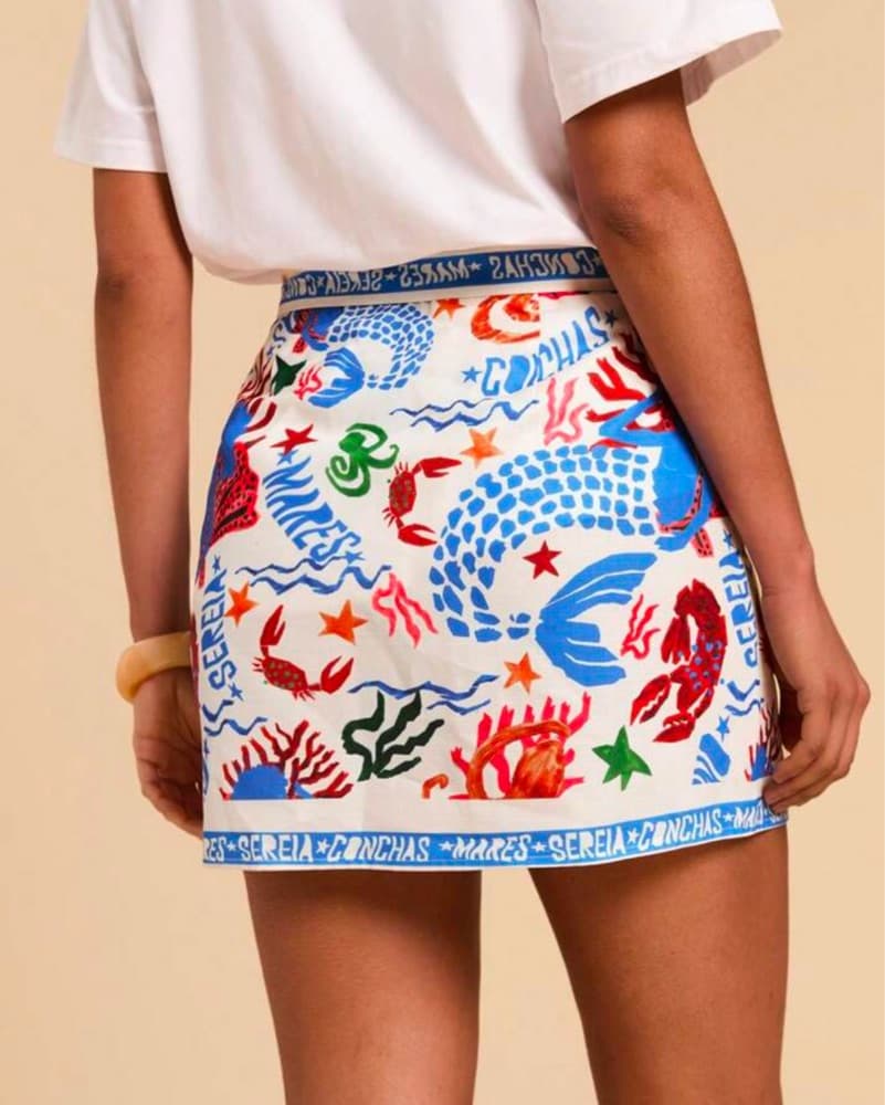 Vibrant Coral Reef Print Mini Skirt - Image 2