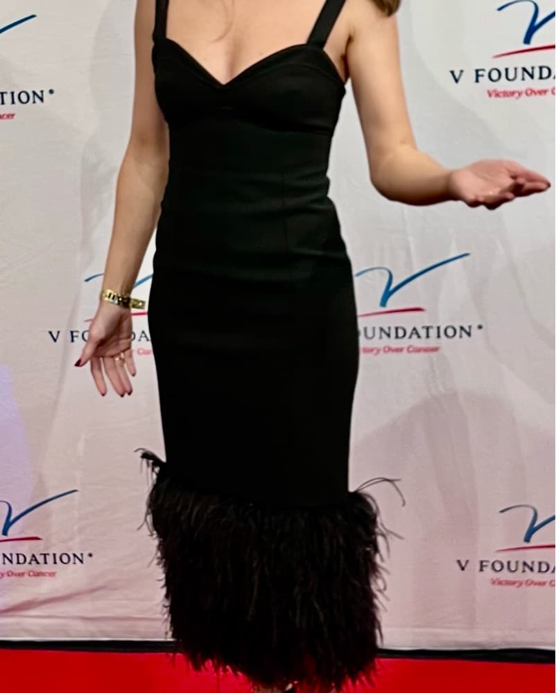 Cinq A Sept Black Feather Midi Dress - Image 1