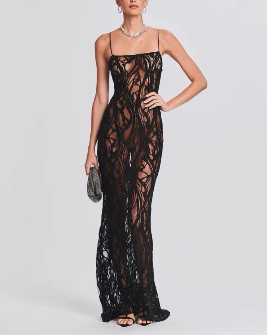 Retrofete Winnie Embellished Lace Dress - Image 1