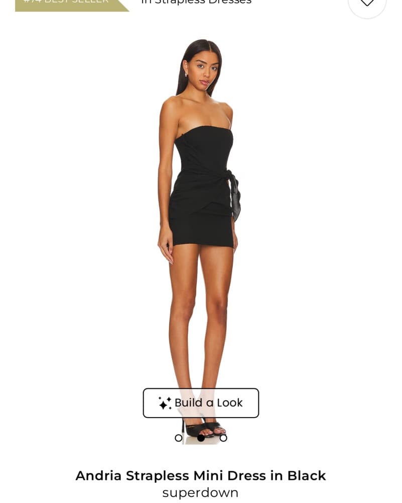 Revolve Mini Black Dress - Image 2