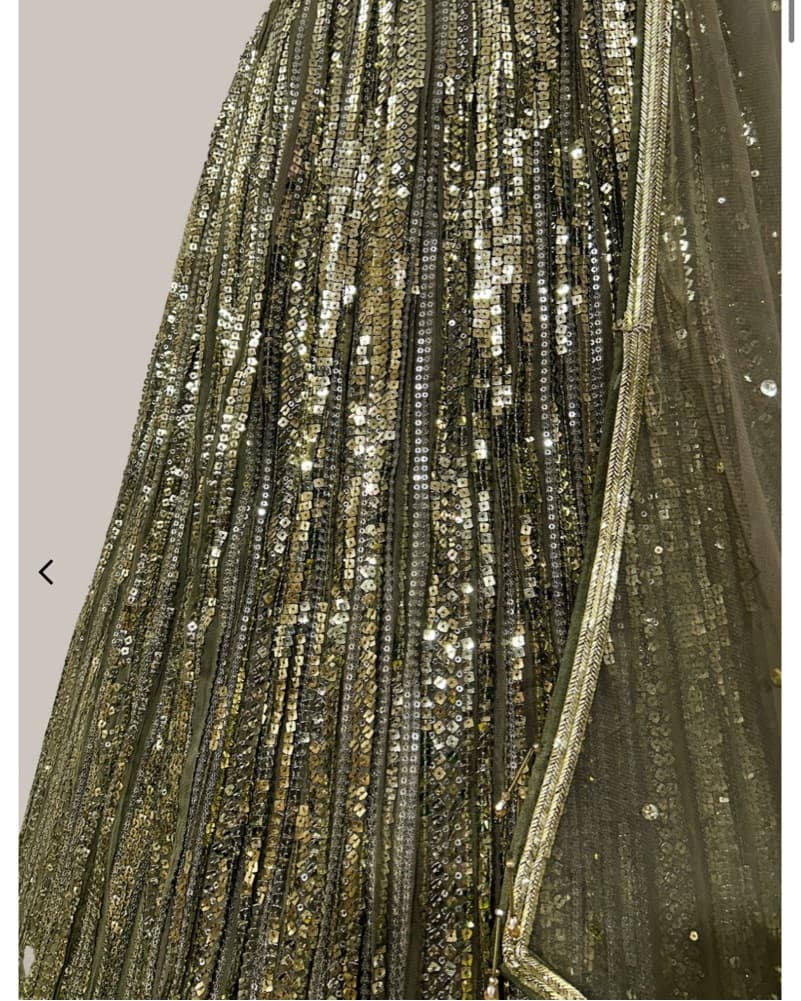Sequin Green Lehenga Set  - Image 4