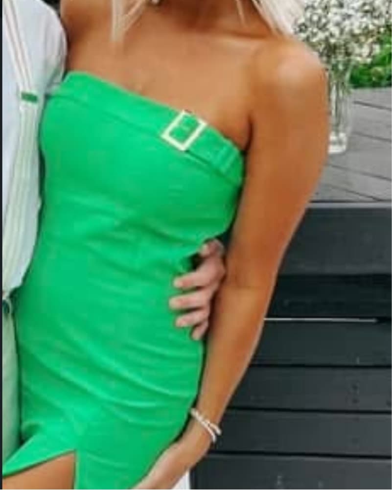 Lime Green Eyecatching Mini Dress - Image 3