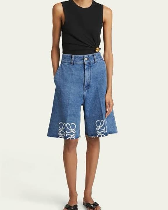 Loewe Anagram Denim Shorts - Image 2