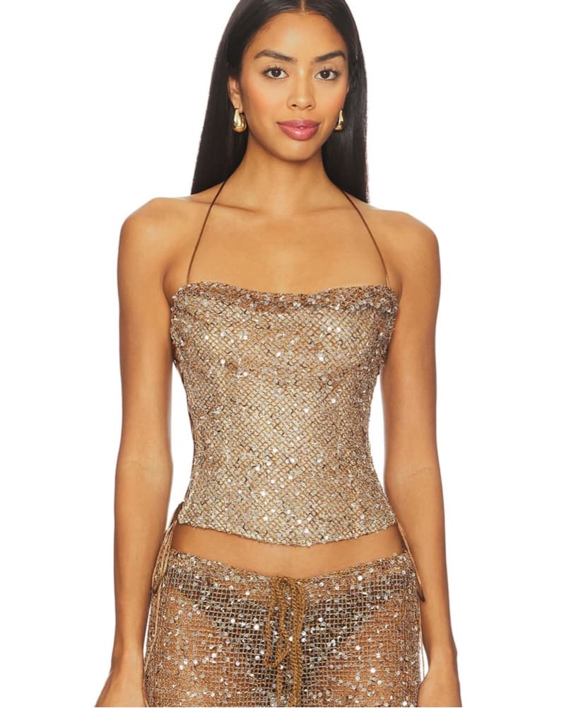 Gold Sequin Corset - Image 2
