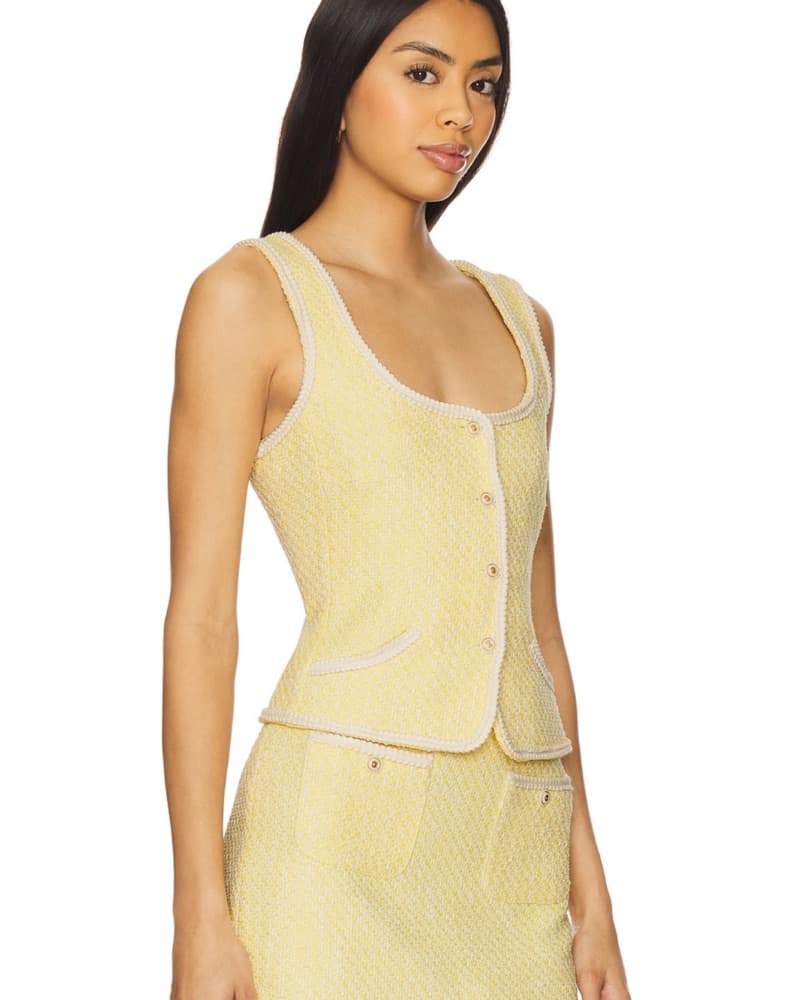 Chic Yellow Tweed Jacket - Image 2