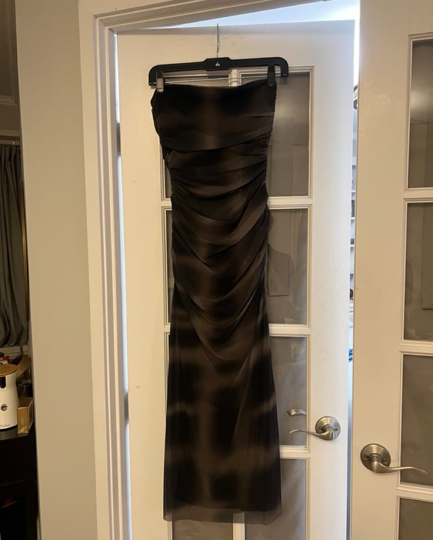 Brown Strapless Dress - Image 2