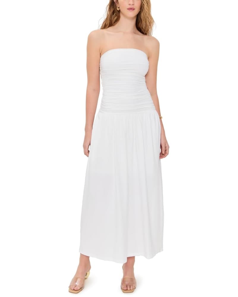 White Strapless Maxi Dress - Image 1