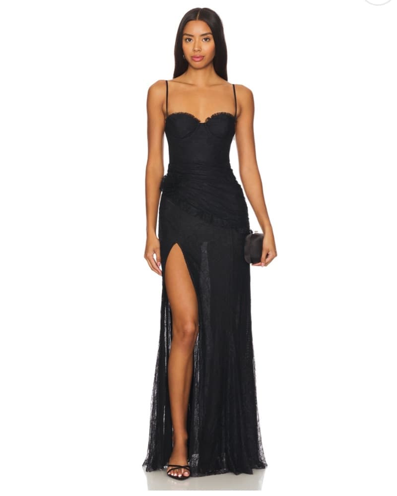 Alluring Marjorelle Black Lace Dress - Image 1