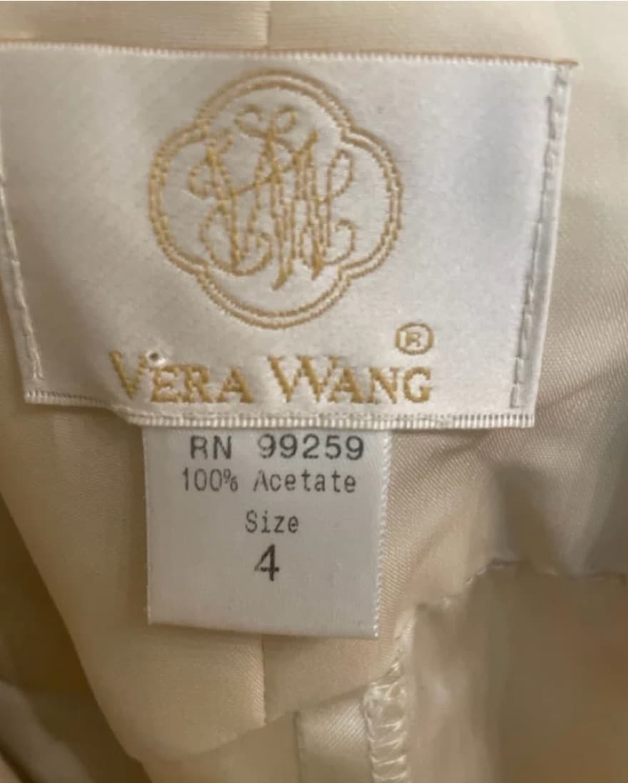 Vintage Vera Wang Cream Halter Dress - Image 4