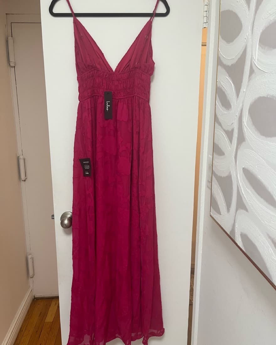 New With Tags Pink Floral Burnout Dress - Image 6