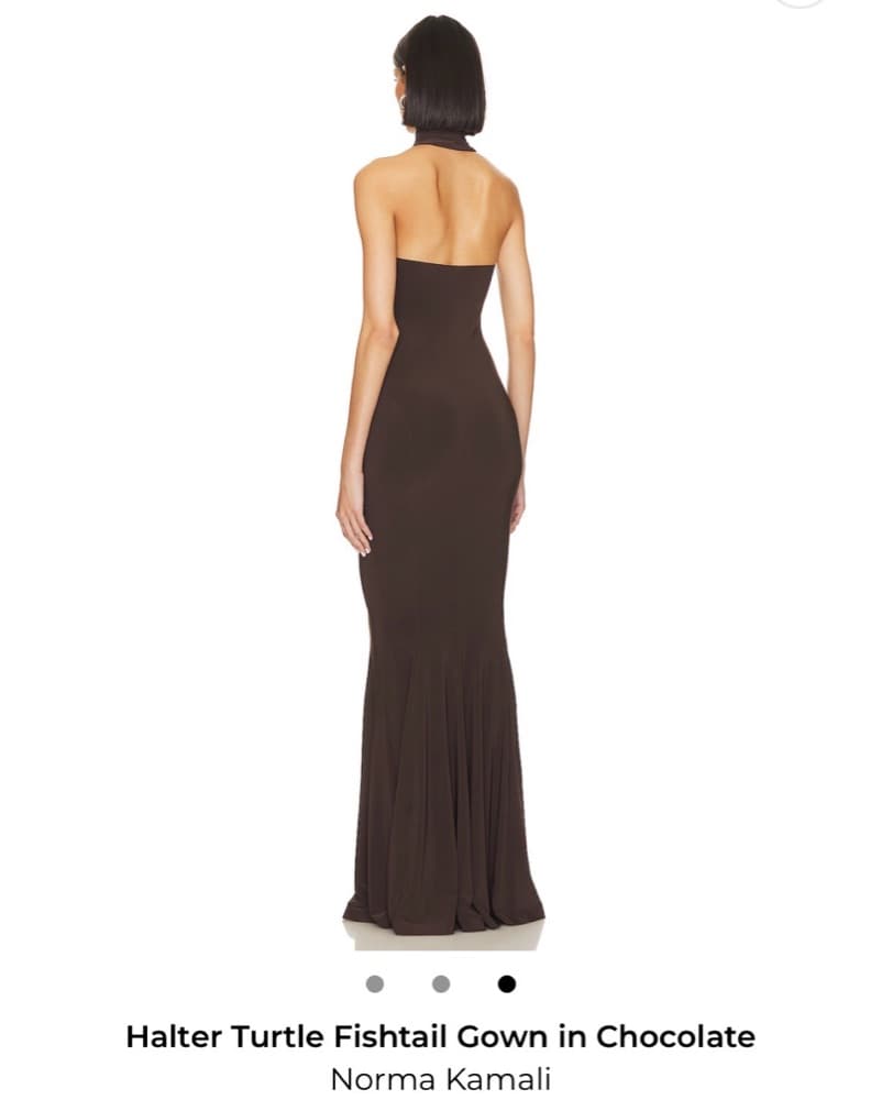 Norma Kamali Fishtail Gown in Chocolate  - Image 2