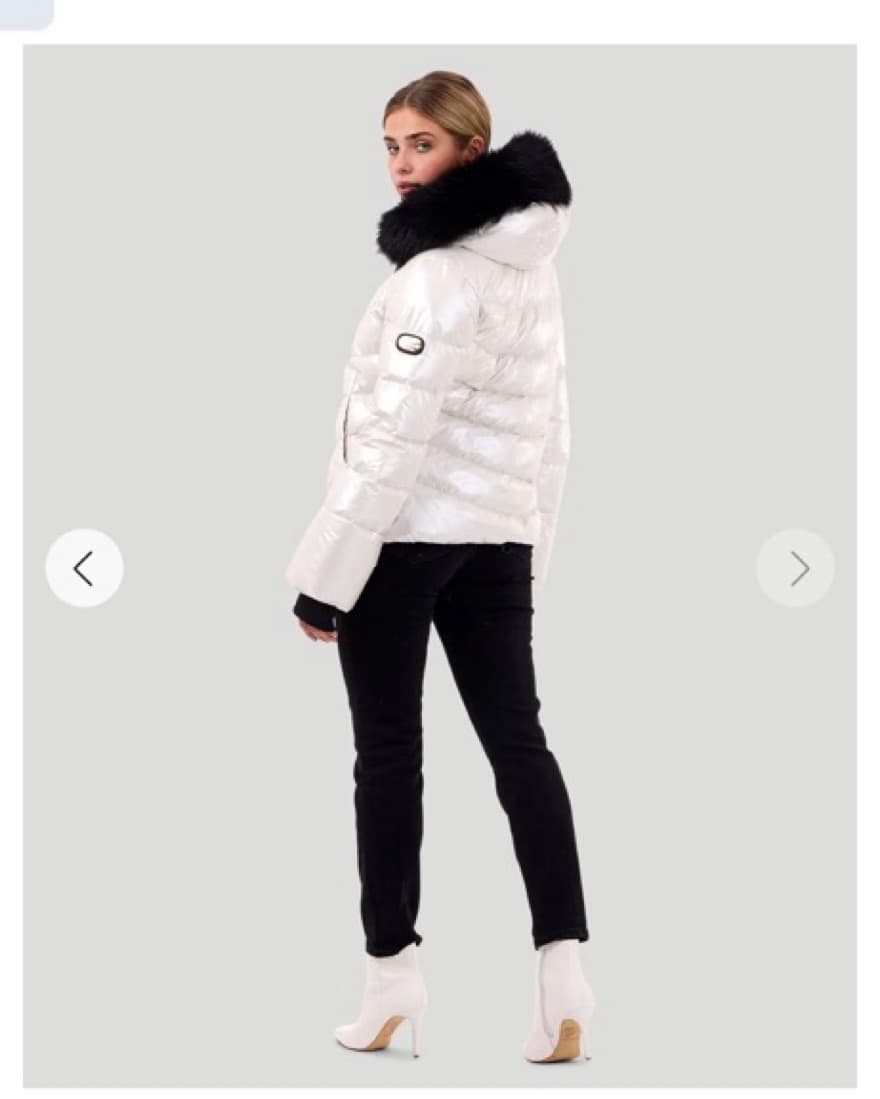 ($995) Gorski White Puffer Jacket - Image 2