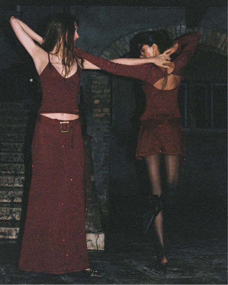 ASTA RESORT Sequin Maroon Set - Image 5